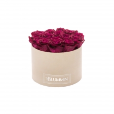 LARGE BLUMMIN NUDE VELVET BOX WITH CHERRY ROSES