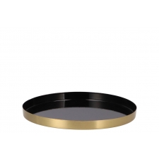 BLACK + GOLDEN METAL TRAY 26 cm