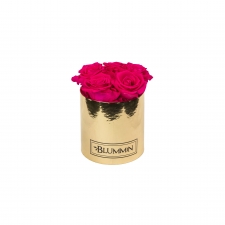 MIDI GOLDEN BOX WITH HOT PINK ROSES