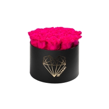 LARGE LOVE - BLACK BOX WITH HOT PINK ROSES