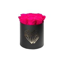 MEDIUM LOVE - BLACK BOX WITH HOT PINK ROSES