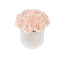 BUKETT 11 ROOSIGA - SMALL LOVE VALGE SAMETKARP ICE PINK ROOSIDEGA