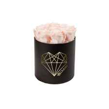 MEDIUM LOVE - BLACK BOX WITH ICE PINK ROSES