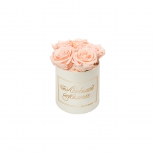 ЛЮБИМОЙ МАМОЧКЕ - MIDI CREAM WHITE BOX WITH ICE PINK ROSES