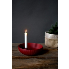 LIDATORP LARGE RED BOWLE - CANDLESTICK (21X21X6 CM)