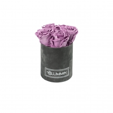 MIDI BLUMMiN - DARK GREY VELVET BOX WITH LILAC ROSES