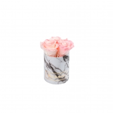 XS BLUMMIN WHITE MARBLE BOX WITH LOVELY PINK ROSES