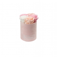 MIDI BLUMMiN - LIGHT PINK VELVET BOX WITH MIX ROSES