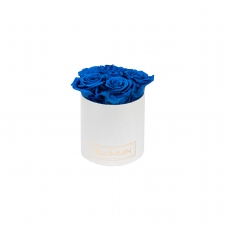 MIDI WHITE BOX WITH OCEAN BLUE ROSES