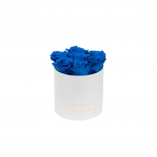 SMALL BLUMMiN - WHITE BOX WITH OCEAN BLUE ROSES
