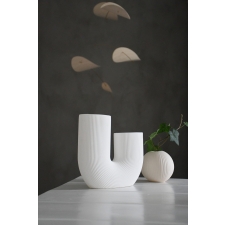 STRAVALLA  WHITE CERAMIC HAND MADE VASE