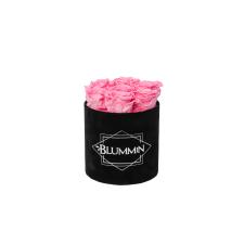 -20% SMALL BLUMMiN - BLACK VELVET BOX WITH BABY PINK ROSES NB! КОРОБКА СО СТАРЫМ ЛОГОТИПОМ