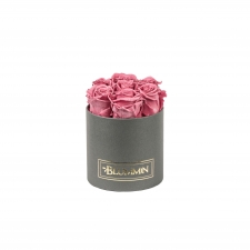 SMALL BLUMMiN DARK GREY BOX WITH VINTAGE PINK ROSES