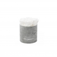 SMALL BLUMMiN - LIGHT GREY VELVET BOX WITH WHITE ROSES
