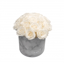 BUKETT 15 ROOSIGA - MEDIUM HELEHALL SAMETKARP WHITE ROOSIDEGA