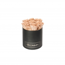 SMALL BLACK BOX WITH CAPPUCCINO ROSES