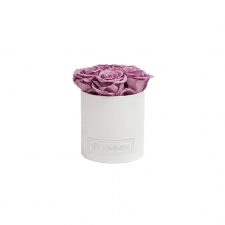 MIDI BLUMMiN - WHITE VELVET BOX WITH LILAC ROSES