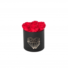 SMALL LOVE - BLACK BOX WITH VIBRANT RED ROSES
